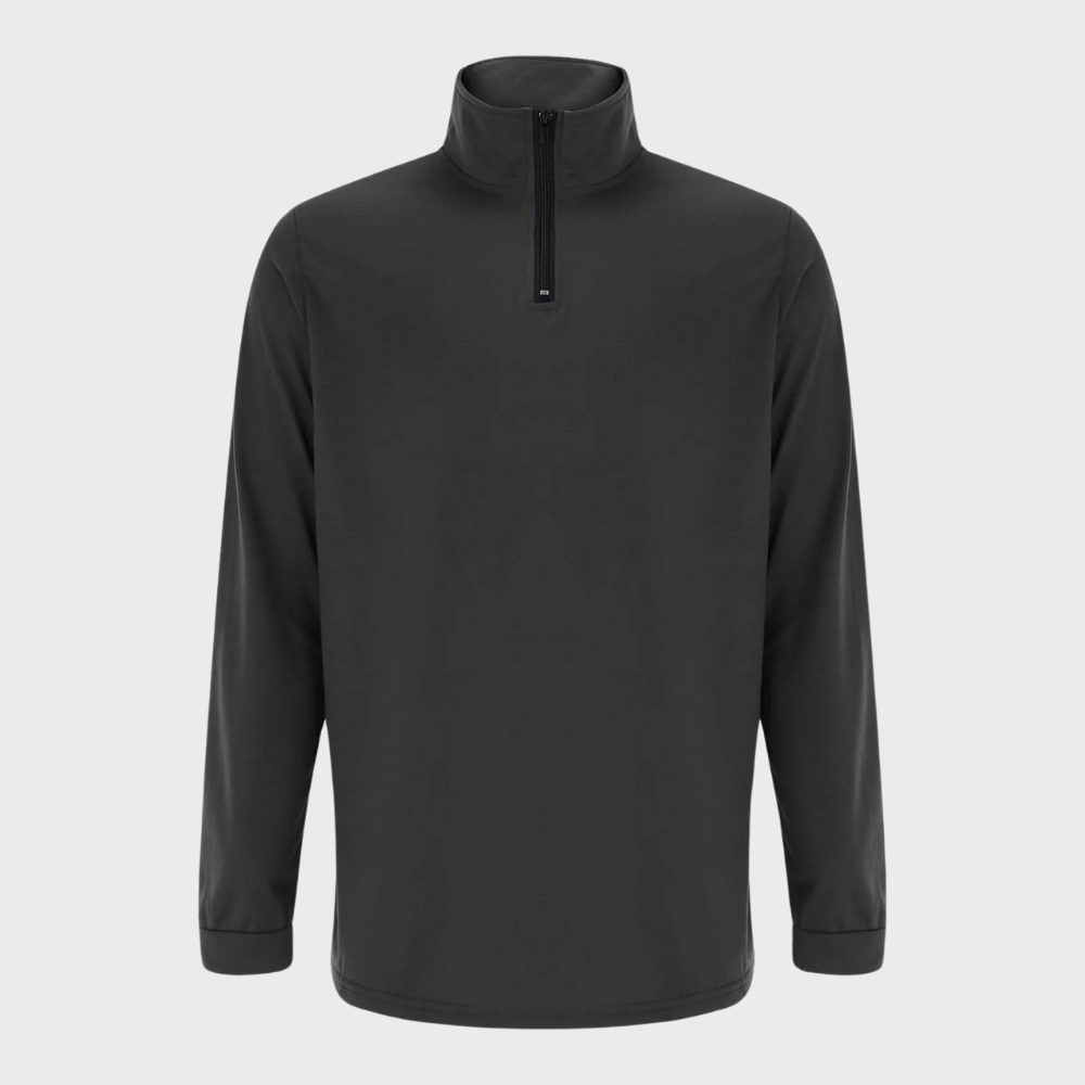 Pullover mit halbem Reißverschluss | Langarmshirt | Pullover | Sweatshirt | Herrenbekleidung-HauteBerlin