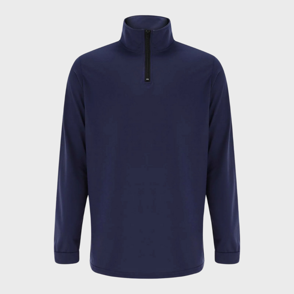 Pullover mit halbem Reißverschluss | Langarmshirt | Pullover | Sweatshirt | Herrenbekleidung-HauteBerlin