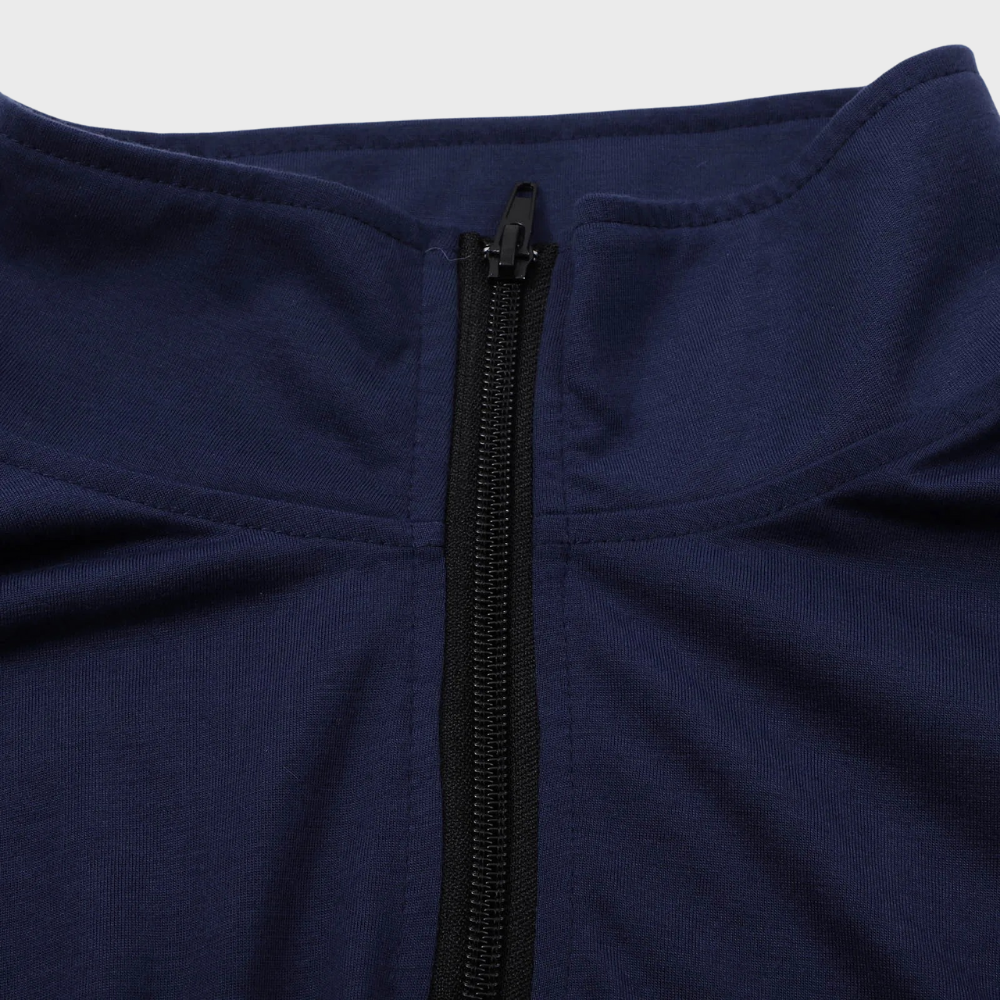 Pullover mit halbem Reißverschluss | Langarmshirt | Pullover | Sweatshirt | Herrenbekleidung-HauteBerlin