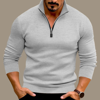 Pullover mit halbem Reißverschluss | Lässig | Warm | Sweatshirt mit halbem Reißverschluss | Herrenpullover mit Viertelreißverschluss-HauteBerlin