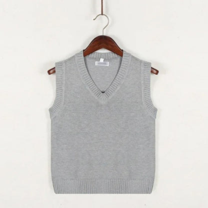 Pulloverweste - Herren ärmellose V-Ausschnitt Pullover Strickweste-HauteBerlin