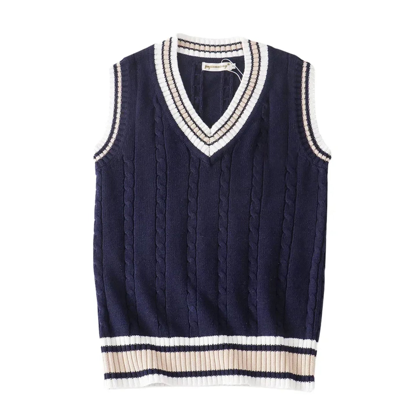Pulloverweste - Herren ärmellose V-Ausschnitt Pullover Strickweste-HauteBerlin