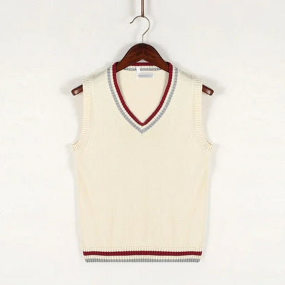 Pulloverweste - Herren ärmellose V-Ausschnitt Pullover Strickweste-HauteBerlin