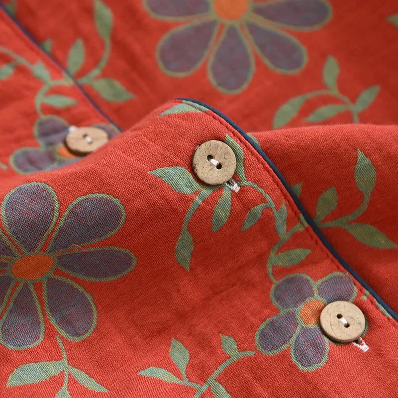 Pyjama Set | Floral | Langarm | Leinen Kleidung | Nachtwäsche für Frauen-HauteBerlin
