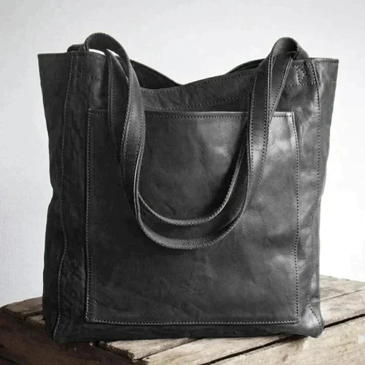 Elanvera – Damen Umhängetasche aus Echtem Leder im Modernen Design-Schwarz-HauteBerlin