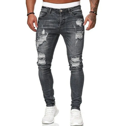 Röhrenjeans | Stretch | Slim Fit | Rissige Jeans | Herrenjeans-HauteBerlin