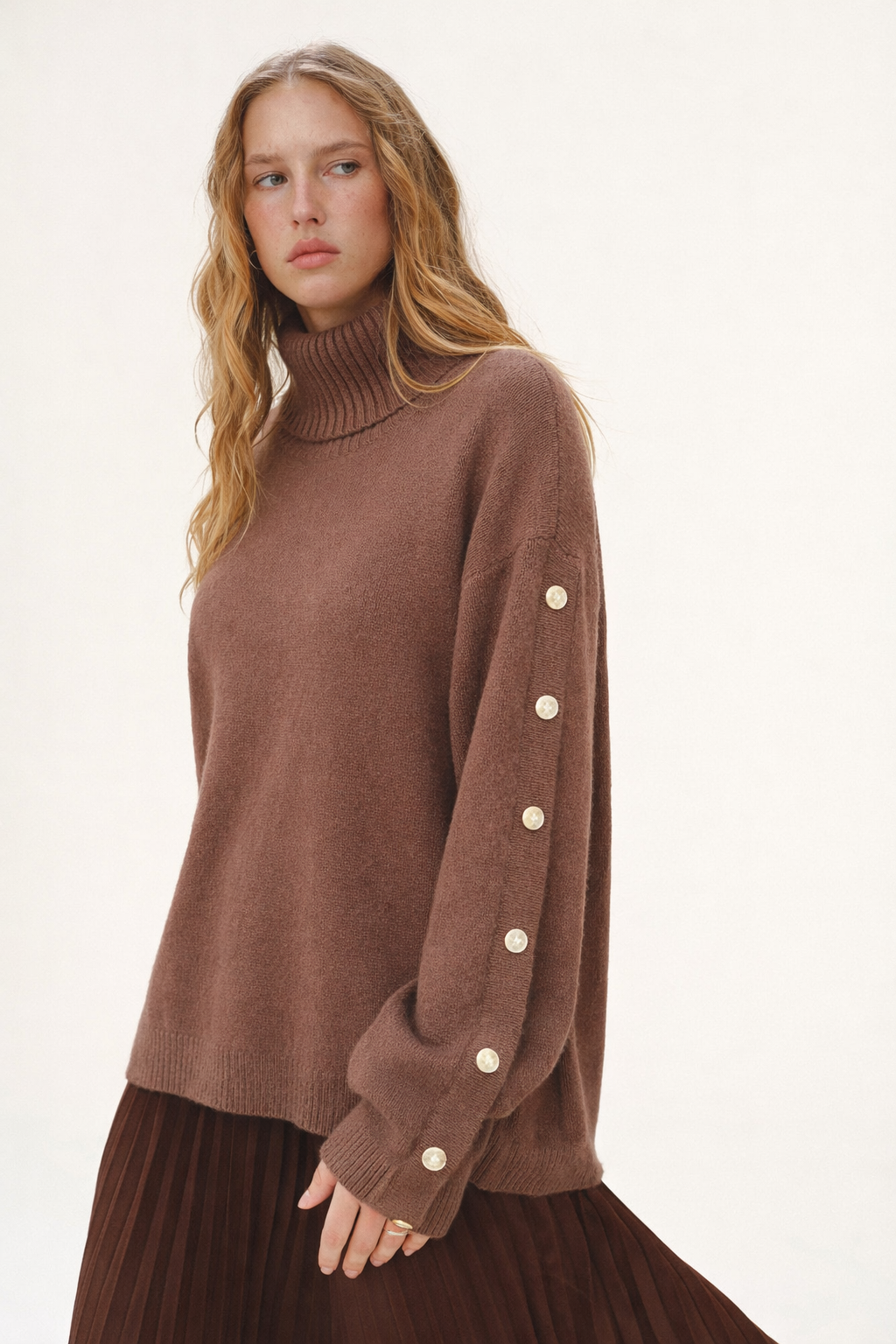 Rollkragenpullover – Oversized-Strickpullover mit Rollkragen für Damen-HauteBerlin