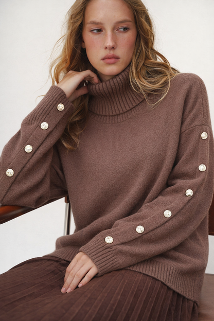 Rollkragenpullover – Oversized-Strickpullover mit Rollkragen für Damen-HauteBerlin