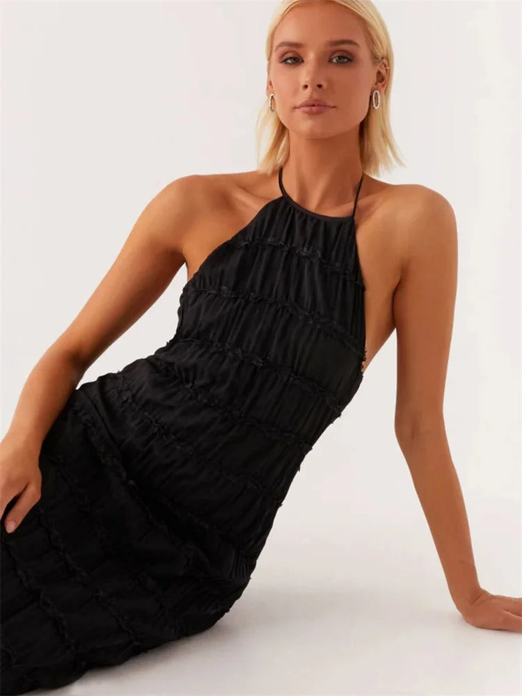 Rückenfreies Kleid – Elegant – Neckholder – Maxikleid – Sommerkleid-HauteBerlin