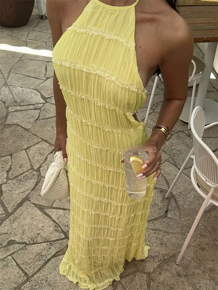 Rückenfreies Kleid – Elegant – Neckholder – Maxikleid – Sommerkleid-HauteBerlin