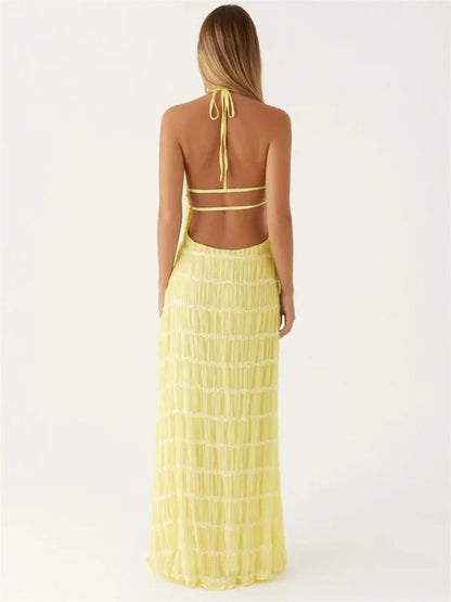 Rückenfreies Kleid – Elegant – Neckholder – Maxikleid – Sommerkleid-HauteBerlin