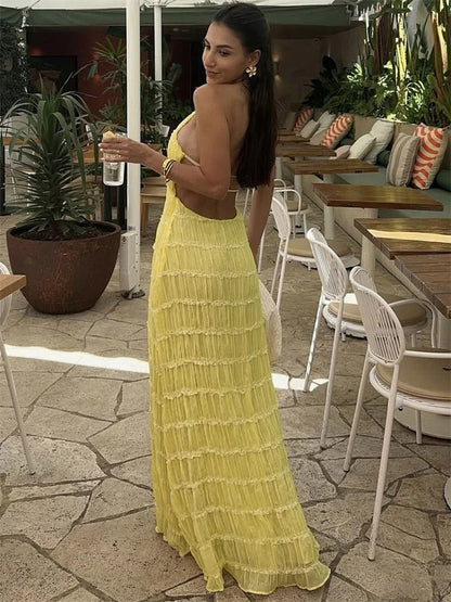 Rückenfreies Kleid – Elegant – Neckholder – Maxikleid – Sommerkleid-HauteBerlin