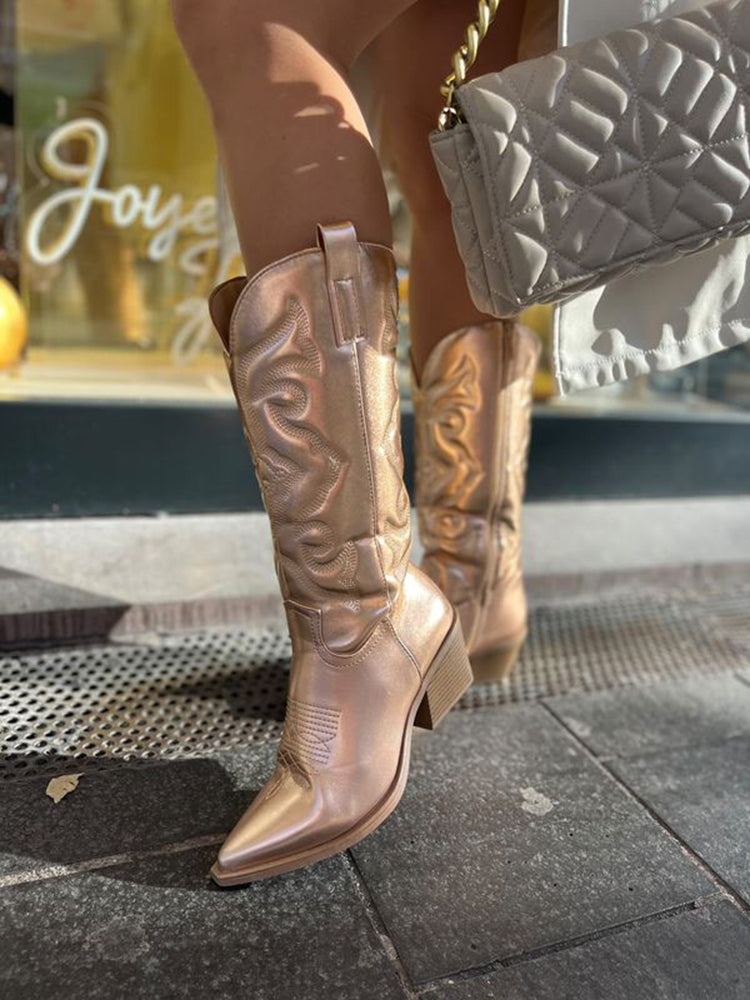Gracy - elegante Metallic-Cowboystiefel-HauteBerlin
