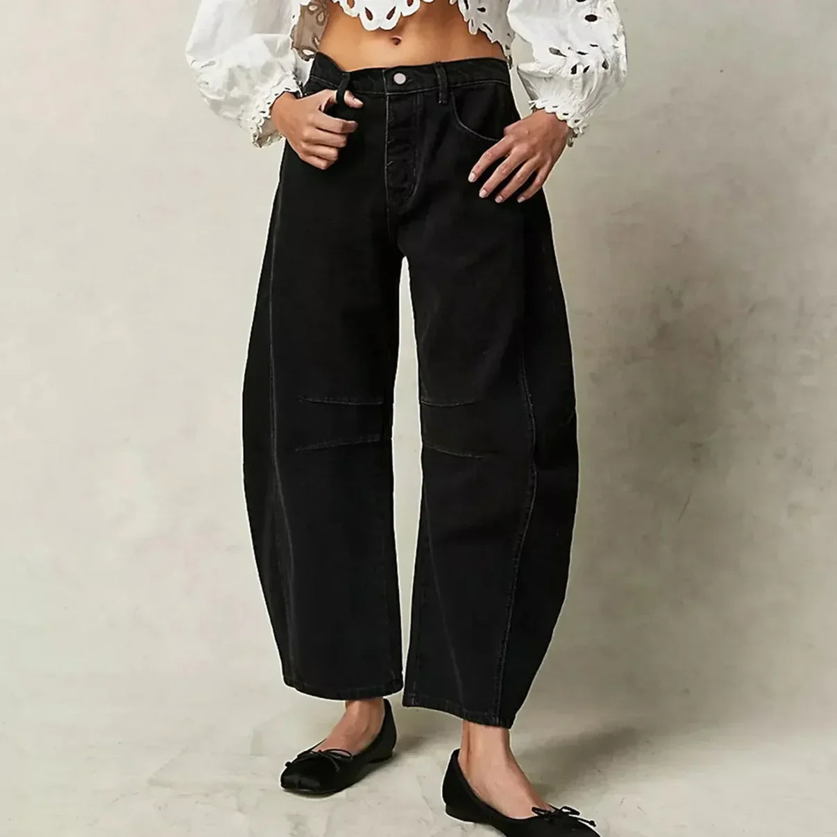 Ardenza – Damen Hose mit Weitem Bein & Modischem High-Waist Schnitt-Schwarz-XS-HauteBerlin