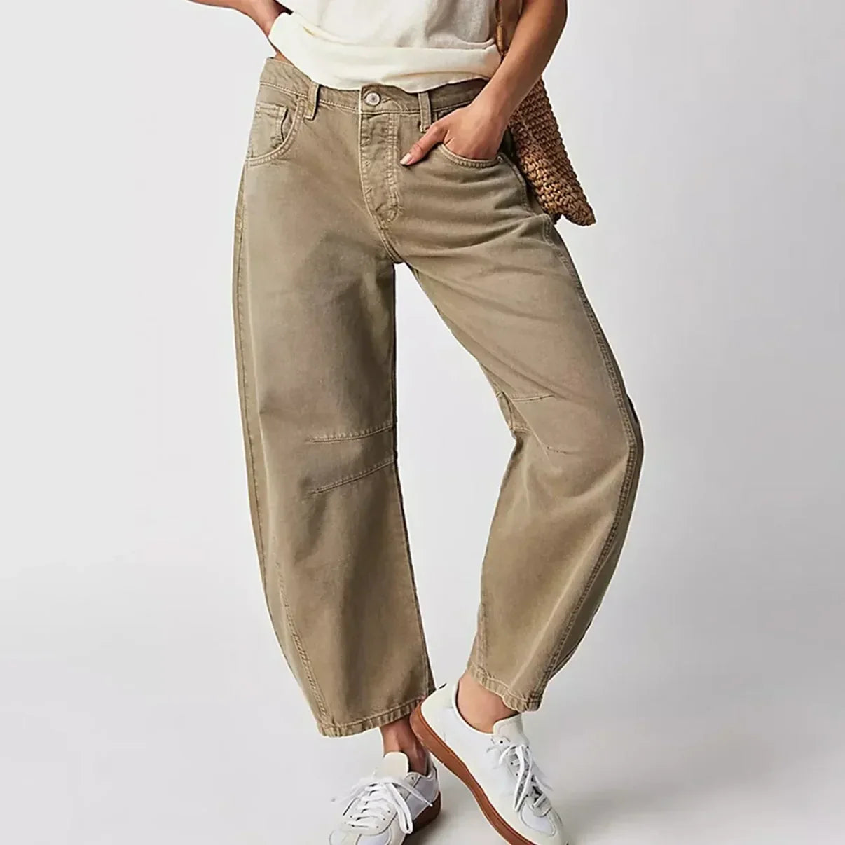 Ardenza – Damen Hose mit Weitem Bein & Modischem High-Waist Schnitt-Beige-XS-HauteBerlin