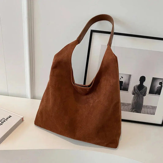 Hobo Tasche - Damen Suedette Slouchy Umhängetasche