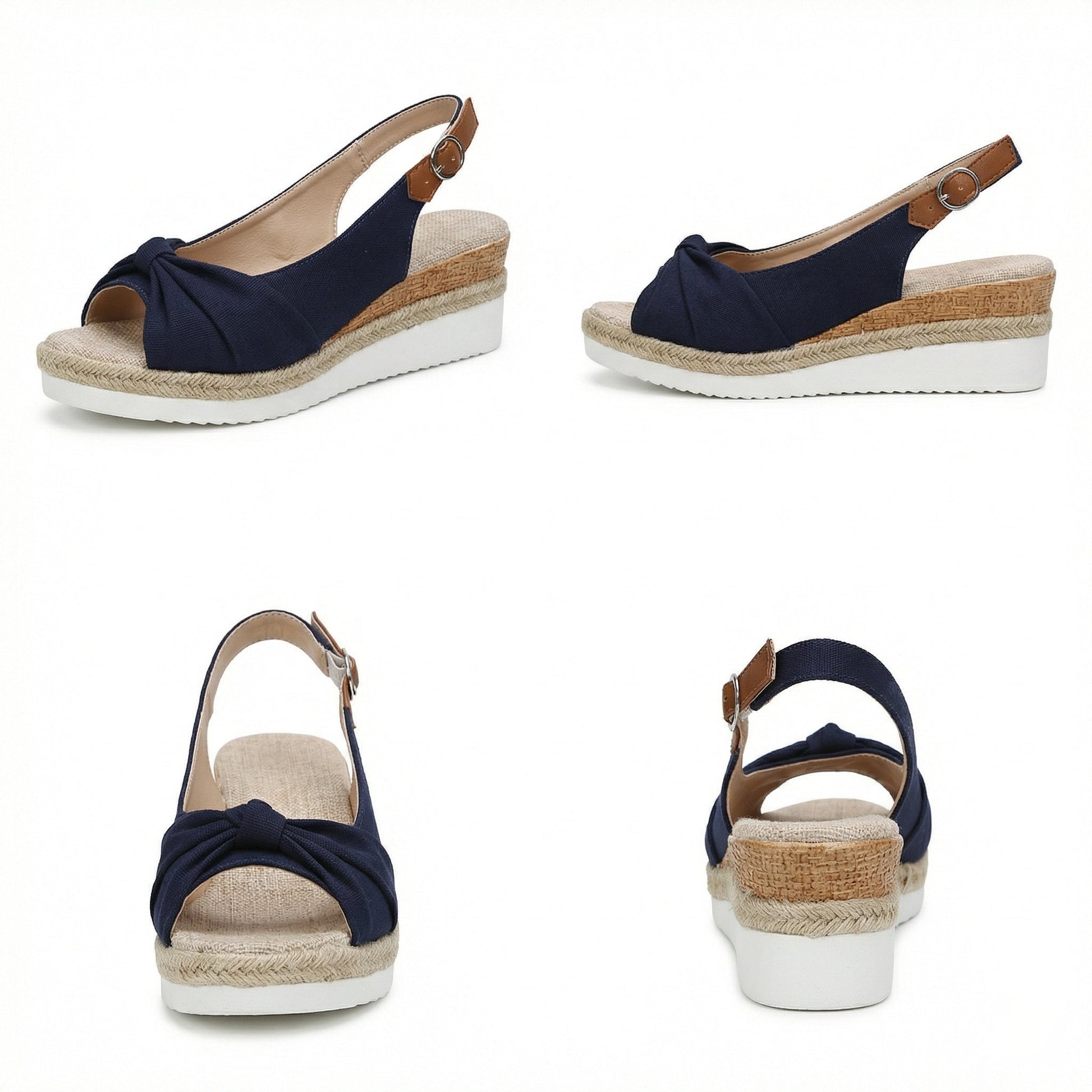 Sandalen mit Keilabsatz – offene Zehen – verstellbarer Riemen – Plateausandalen – Damensandalen-HauteBerlin