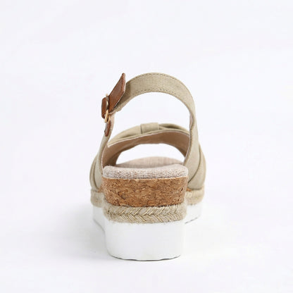 Sandalen mit Keilabsatz – offene Zehen – verstellbarer Riemen – Plateausandalen – Damensandalen-HauteBerlin
