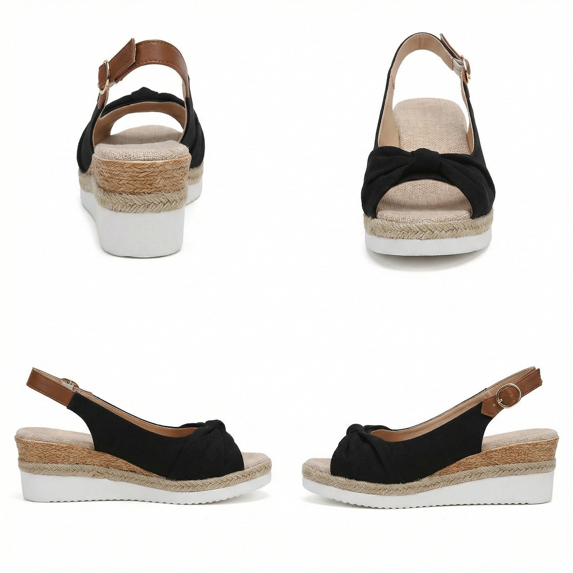 Sandalen mit Keilabsatz – offene Zehen – verstellbarer Riemen – Plateausandalen – Damensandalen-HauteBerlin