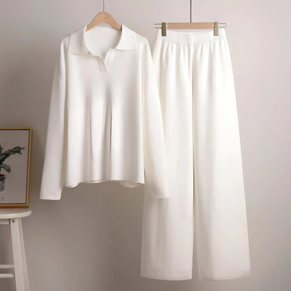 Loungewear-Set | Zweiteilig | Lockere Passform | Strick-Set | Loungewear-Set für Damen