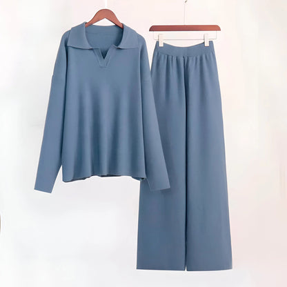 Loungewear-Set | Zweiteilig | Lockere Passform | Strick-Set | Loungewear-Set für Damen