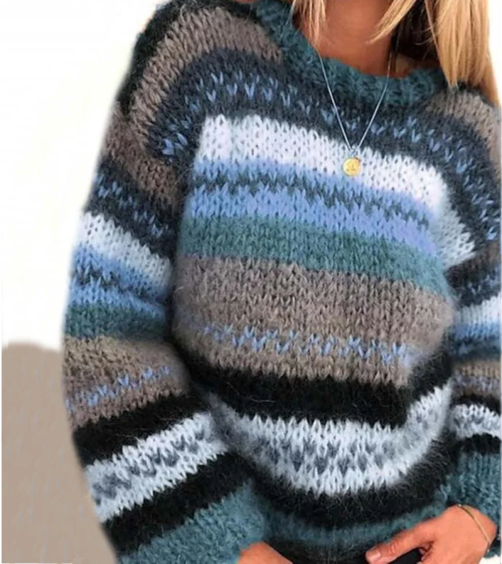 Isabel - Warmer Strickpulli-Blau-S-HauteBerlin