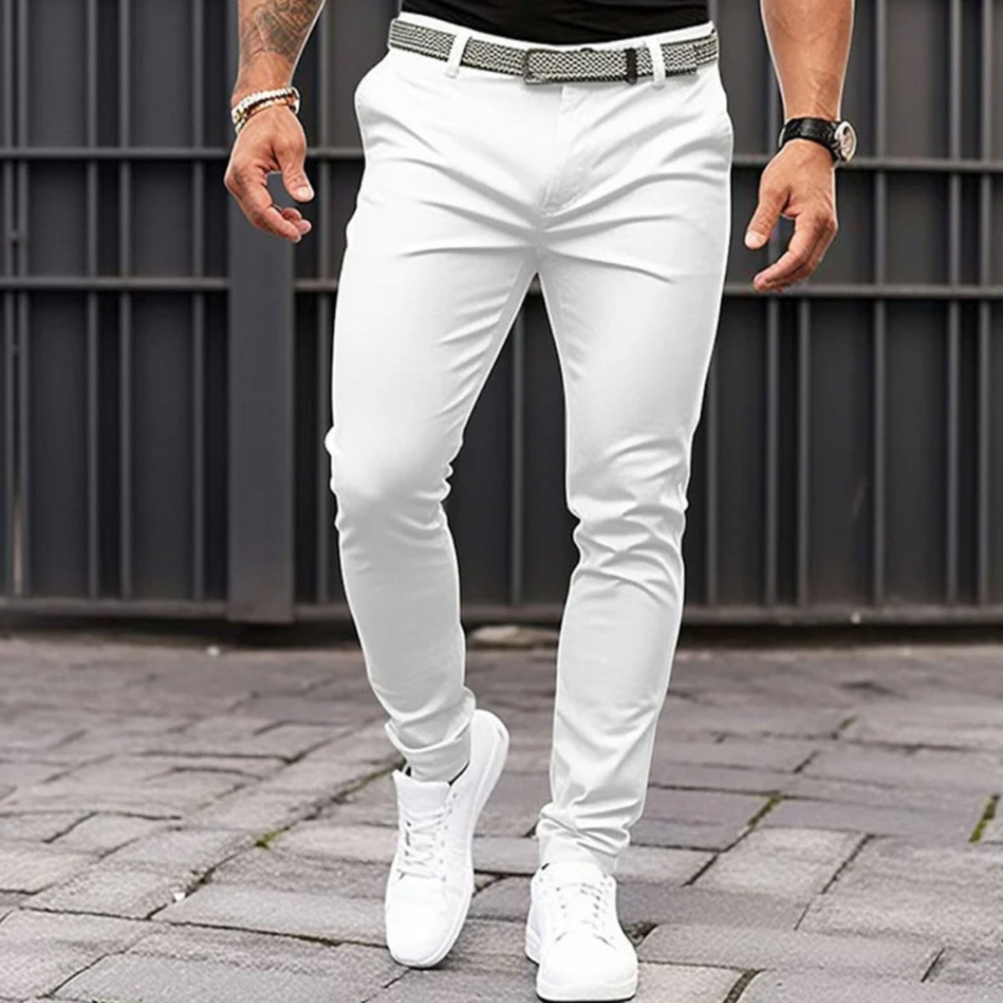 Schmale Chinos | Stretch | Schmaler Schnitt | Chino-Hosen | Herrenhosen-HauteBerlin