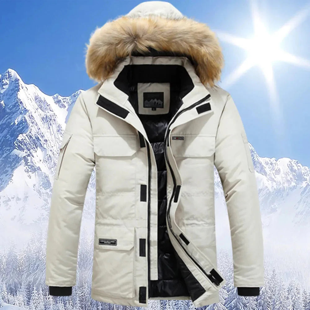 Schneejacke - Warm - mit Kapuze - Winterparka - Winterjacke für Männer-HauteBerlin