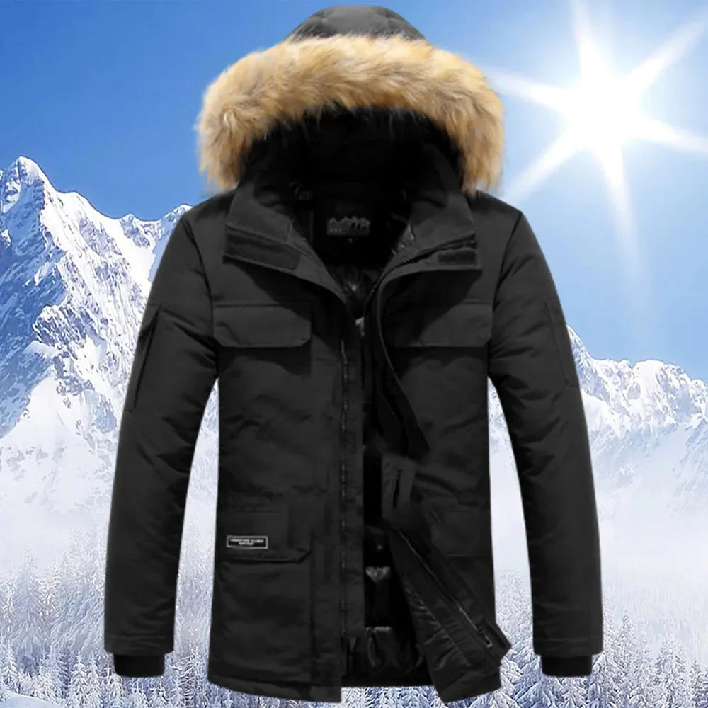 Schneejacke - Warm - mit Kapuze - Winterparka - Winterjacke für Männer-HauteBerlin