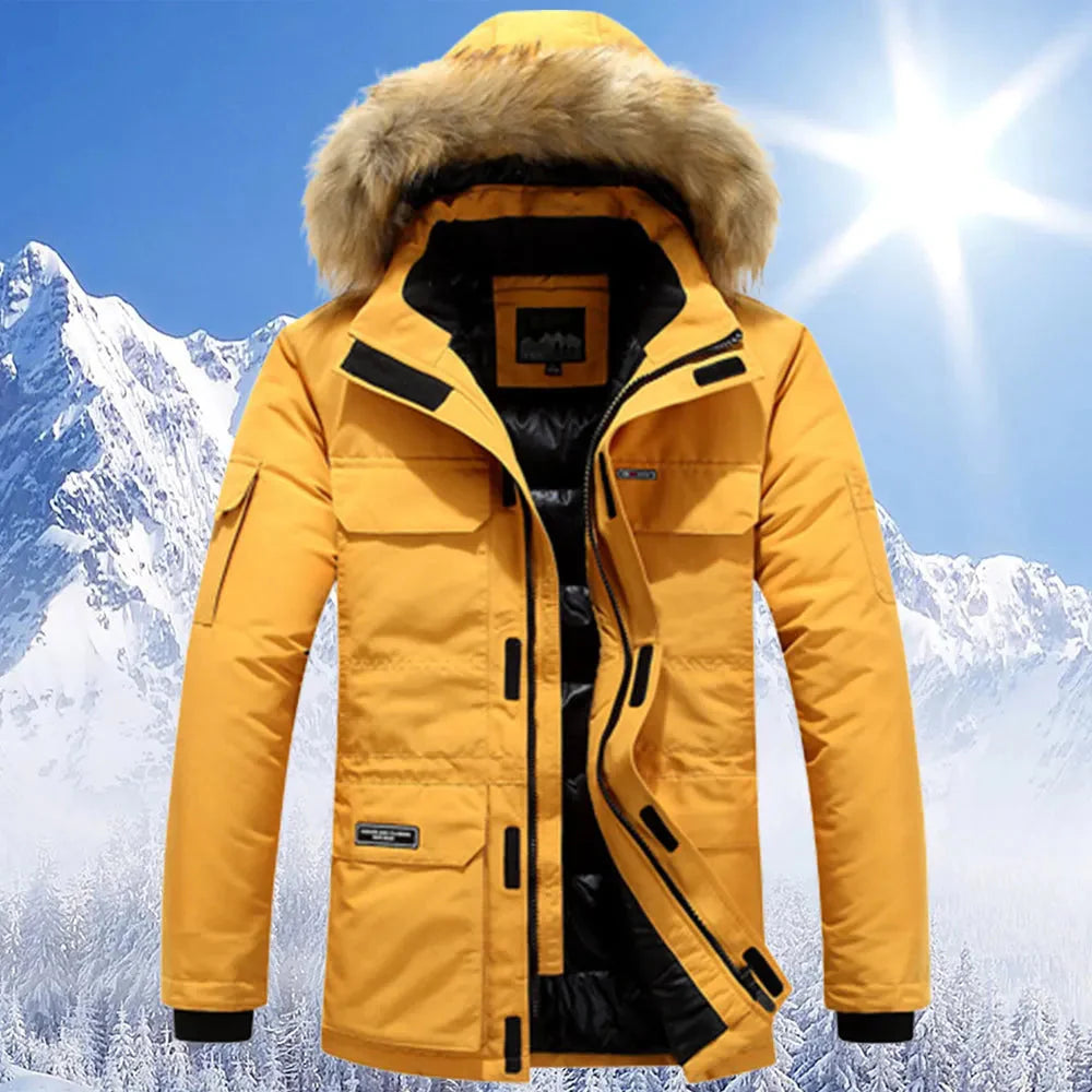 Schneejacke - Warm - mit Kapuze - Winterparka - Winterjacke für Männer-HauteBerlin