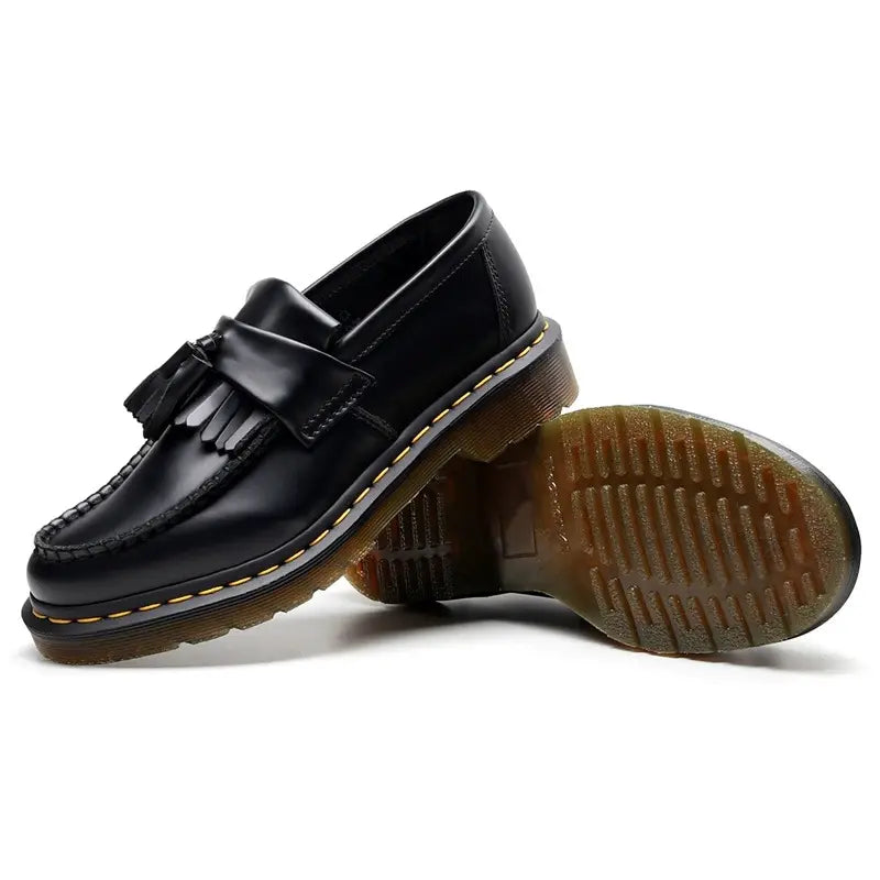 Schwarze Loafers - Chunky Slip-On Tassel Loafer Schuhe für Männer-Chaps Herrenmode