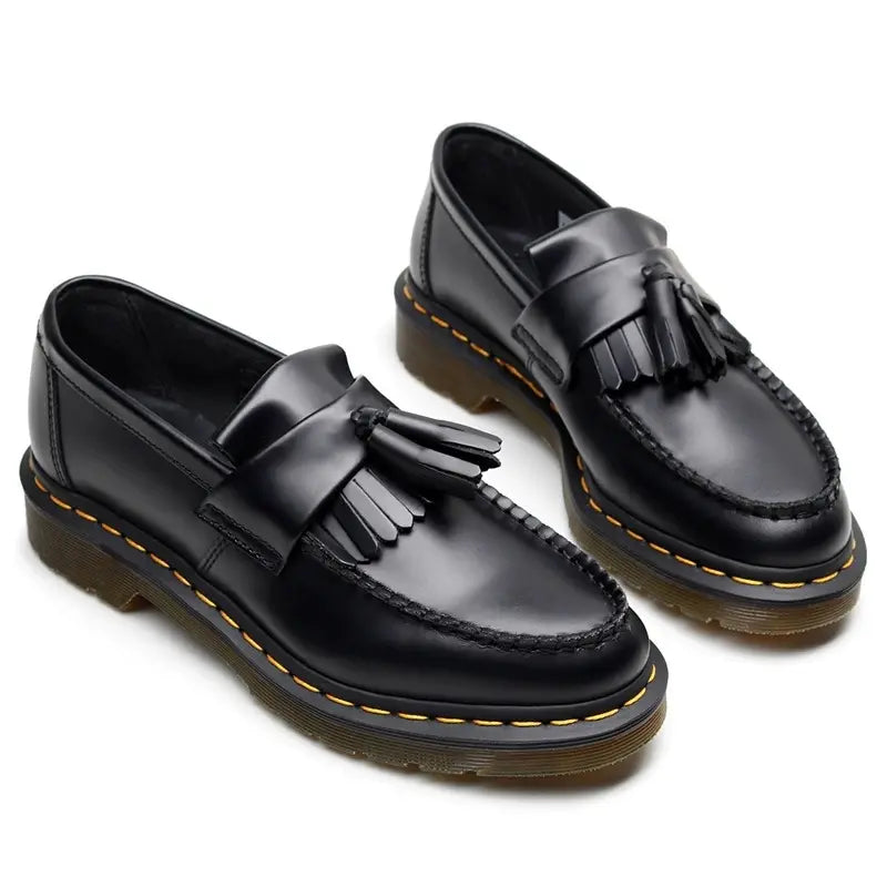 Schwarze Loafers - Chunky Slip-On Tassel Loafer Schuhe für Männer-Chaps Herrenmode