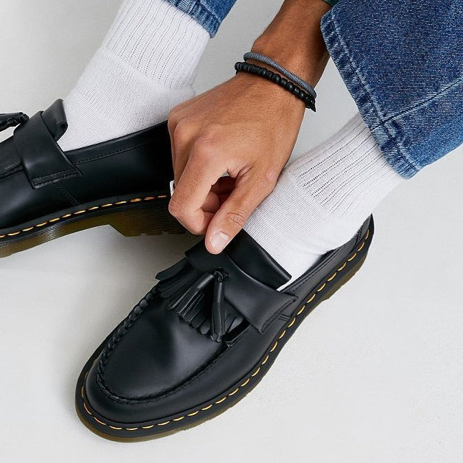 Schwarze Loafers - Chunky Slip-On Tassel Loafer Schuhe für Männer-HauteBerlin