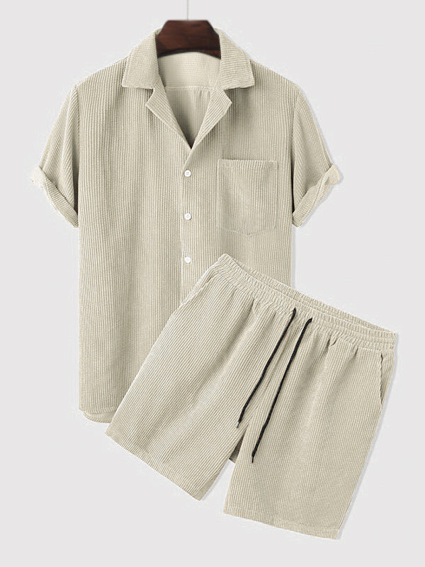 Set aus Hemd und Shorts | Cord | Kurzarm | Zweiteiler | Herren-Set aus Cord-HauteBerlin