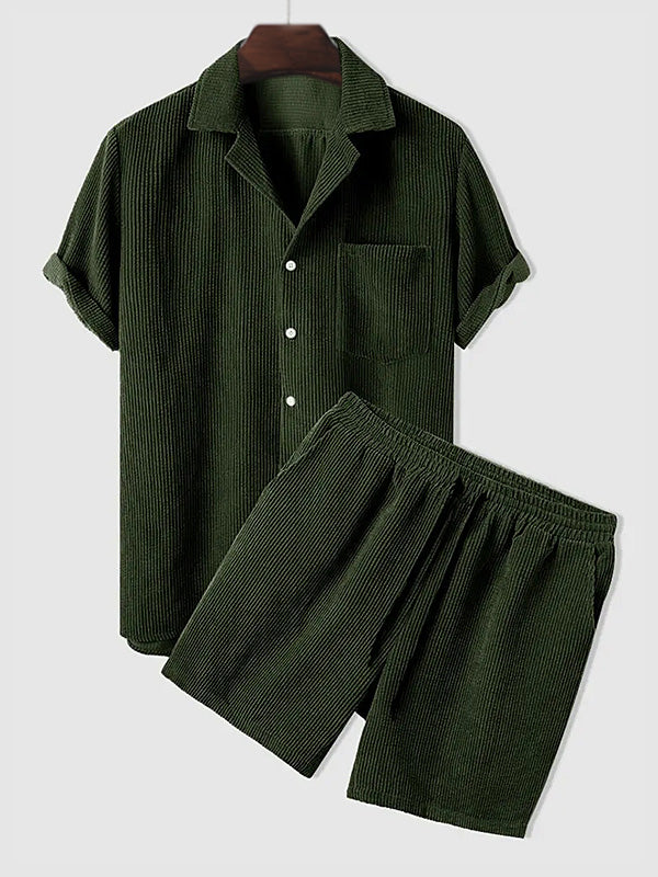 Set aus Hemd und Shorts | Cord | Kurzarm | Zweiteiler | Herren-Set aus Cord-HauteBerlin