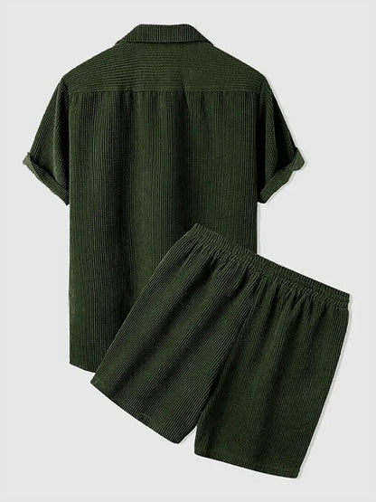 Set aus Hemd und Shorts | Cord | Kurzarm | Zweiteiler | Herren-Set aus Cord-HauteBerlin