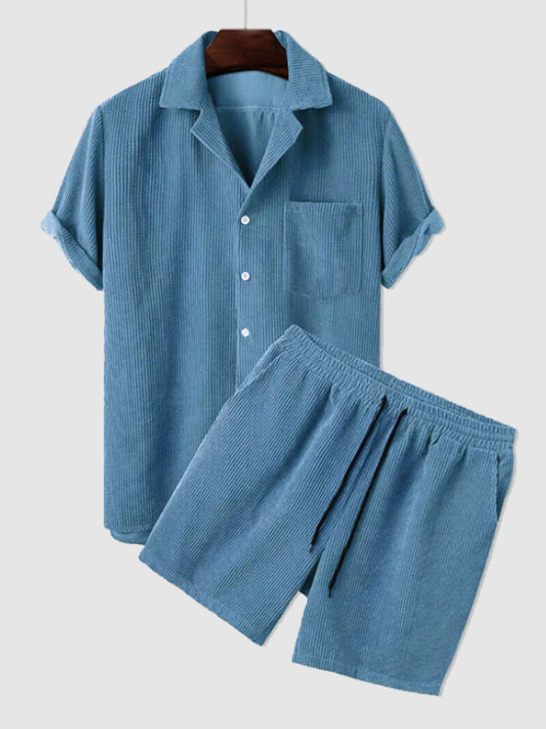 Set aus Hemd und Shorts | Cord | Kurzarm | Zweiteiler | Herren-Set aus Cord-HauteBerlin