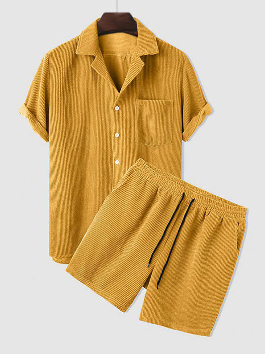 Set aus Hemd und Shorts | Cord | Kurzarm | Zweiteiler | Herren-Set aus Cord-HauteBerlin