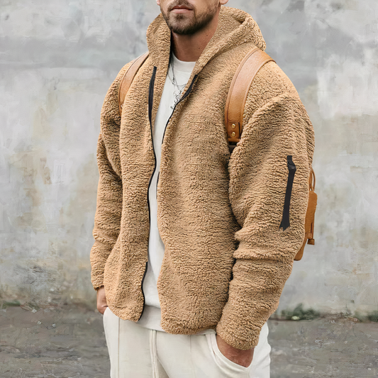 Sherpa Hoodie - Warme Fleecejacke mit Kapuze und Reißverschluss für Herren-HauteBerlin