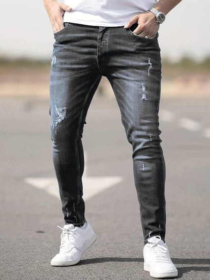 Skinny-Jeans | Ripped | Stretch | Schlanke Fit-Jeans | Herrenjeans-HauteBerlin