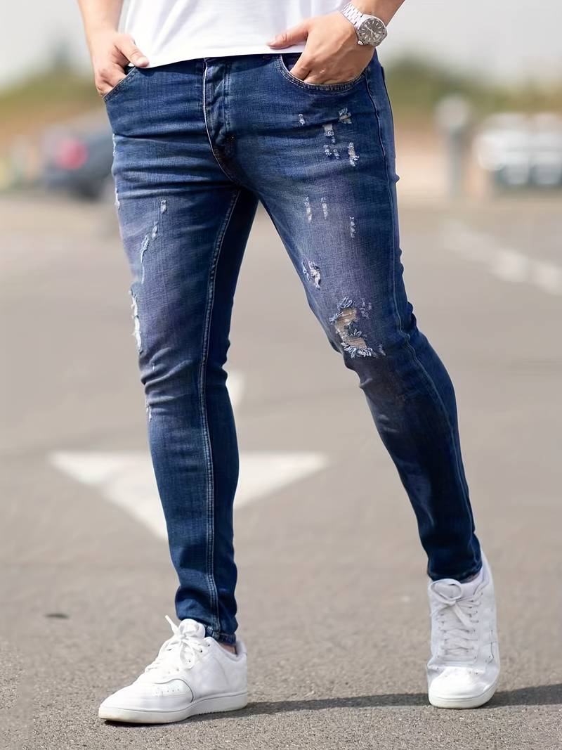 Skinny-Jeans | Ripped | Stretch | Schlanke Fit-Jeans | Herrenjeans-HauteBerlin