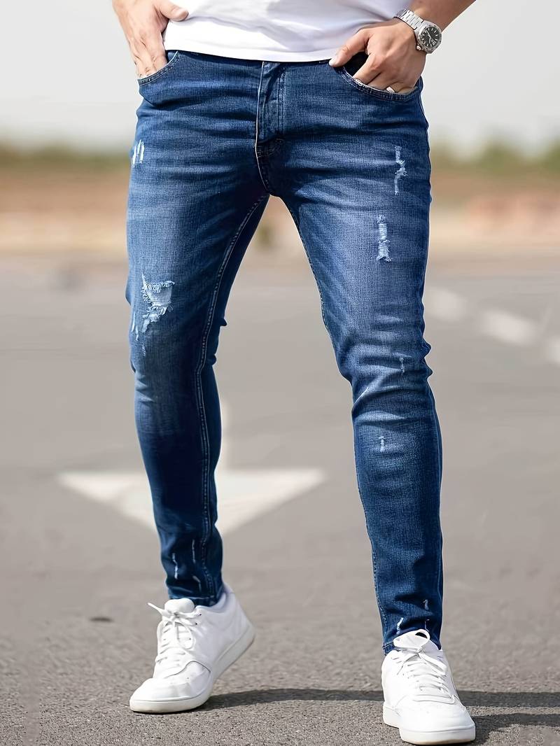 Skinny-Jeans | Ripped | Stretch | Schlanke Fit-Jeans | Herrenjeans-HauteBerlin