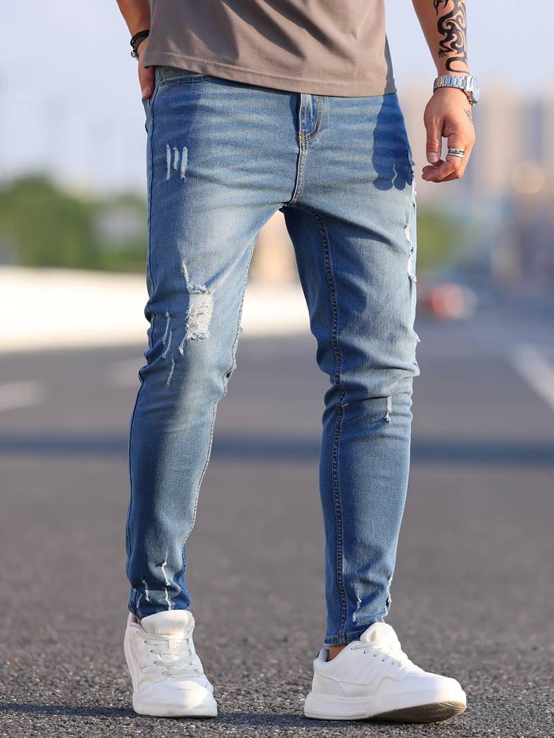 Skinny-Jeans | Ripped | Stretch | Schlanke Fit-Jeans | Herrenjeans-HauteBerlin