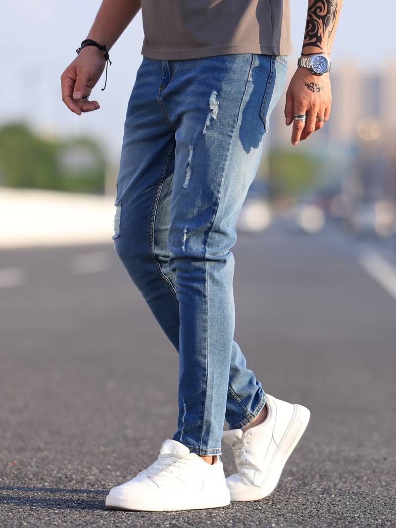 Skinny-Jeans | Ripped | Stretch | Schlanke Fit-Jeans | Herrenjeans-HauteBerlin