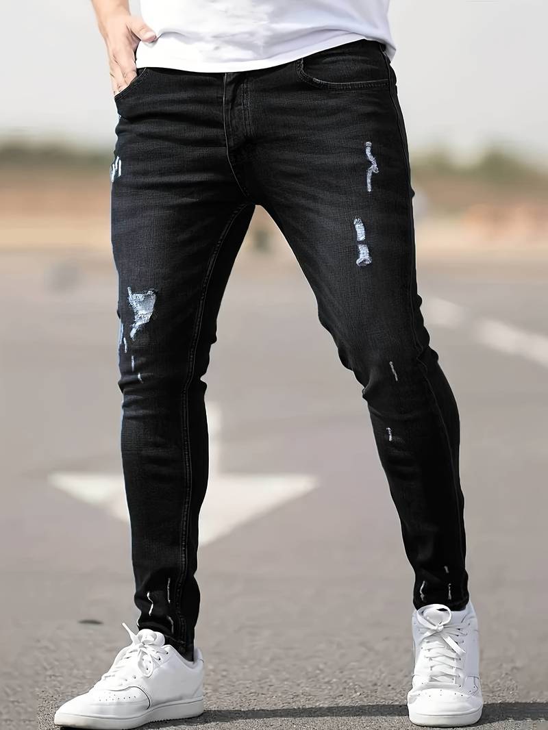 Skinny-Jeans | Ripped | Stretch | Schlanke Fit-Jeans | Herrenjeans-HauteBerlin
