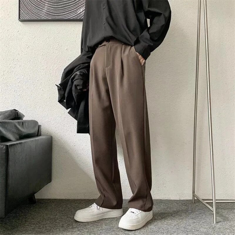 Slack Pants - Gerades Bein - Lockere Passform - Bundfaltenhosen - Herrenhosen-HauteBerlin