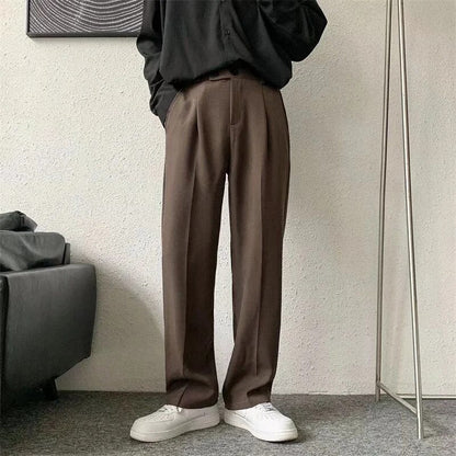 Slack Pants - Gerades Bein - Lockere Passform - Bundfaltenhosen - Herrenhosen-HauteBerlin