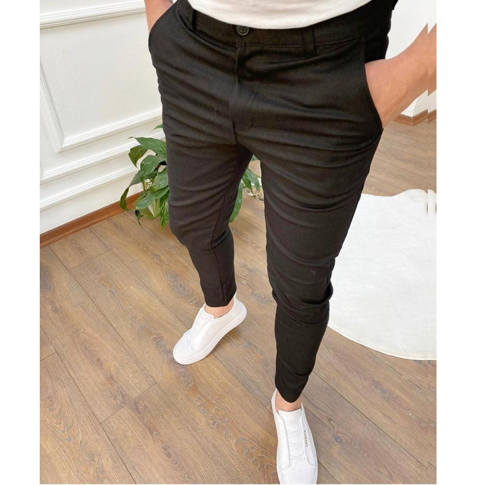 Slim-Fit-Chinos – Business Casual – Stretch – Chino-Hosen – Herrenhosen-HauteBerlin