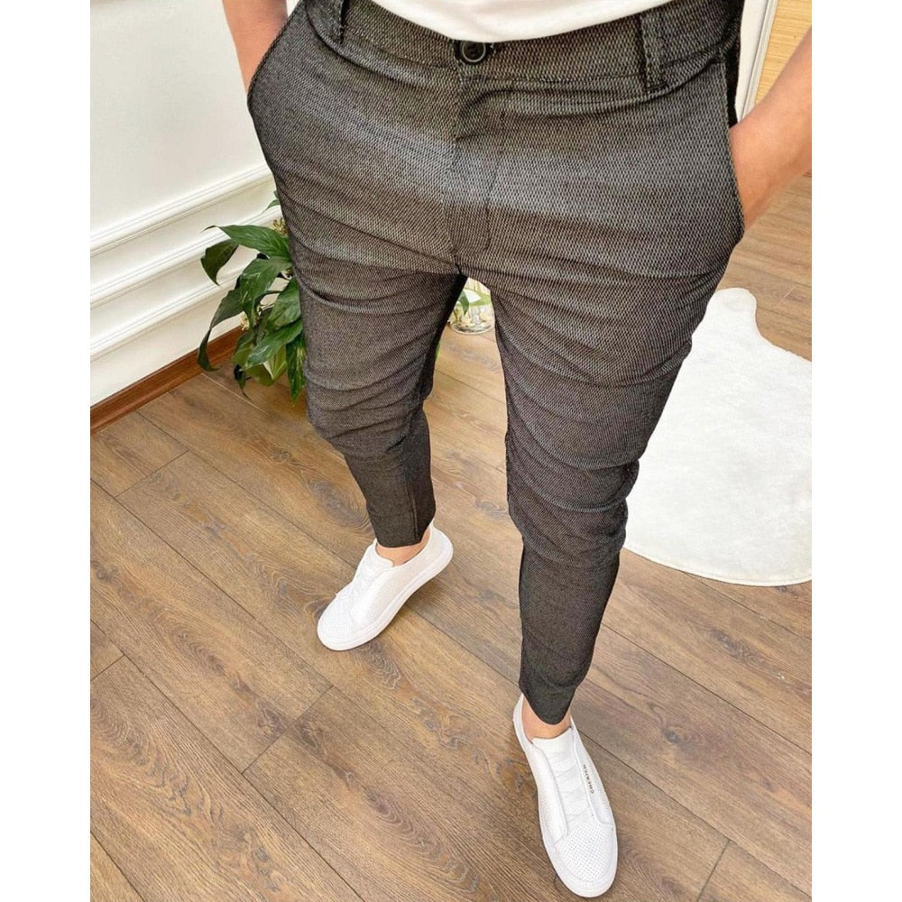Slim-Fit-Chinos – Business Casual – Stretch – Chino-Hosen – Herrenhosen-HauteBerlin