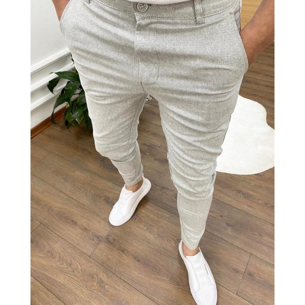 Slim-Fit-Chinos – Business Casual – Stretch – Chino-Hosen – Herrenhosen-HauteBerlin